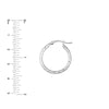 3mm x 20mm Diamond-Cut Hoop Earrings