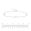 Sterling Silver Diamond-Cut Beads on Chain Adjustable Anklet