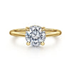 14K Yellow Gold Round Halo Diamond Engagement Ring