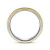 14K White-Yellow Gold High Polish Men's Wedding Band with Milgrain Edge