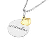 Sterling Silver Grandma Disc Necklace with Heart