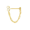 Paper Clip/Bead Chain Bar Front To Back Earrings