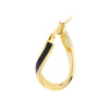 Black Enamel Oval Twist Hoops