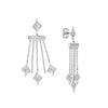 Sterling Silver Diamond-Shaped CZ Chandelier Dangle Earrings