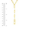 Diamond Trio Lariat Paper Clip Necklace