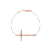 Plated Sterling Silver Long CZ Cross Bracelet