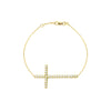 Plated Sterling Silver Long CZ Cross Bracelet