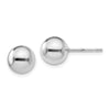 Sterling Silver RH-plated 8mm Polished Ball Post Earrings