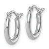 14K White Gold 2x12mm Polished Hoop Earrings