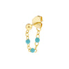 3 Beads Turq Enamel Front to Back Earrings