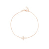 Sideways Mini CZ Cross Adjustable Bracelet