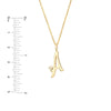 Script “A” Initial with Diamond Bezel Necklace