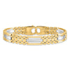 14K Two-tone Polished and Satin Men's Bracelet