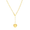 Textured Puff Heart Paper Clip Lariat Necklace