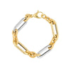 Two Tone (3+1) Paper Clip Brushed Polished Chain