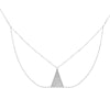 Sterling Silver CZ Triangle Bib Necklace