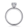 14K White Gold Oval Diamond Engagement Ring