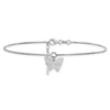 Sterling Silver Rhodium-plated Butterfly Charm 9 inch Plus 1 inch Extender - Total 10 inch Anklet