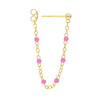 6 Beads Lt.Pink Enamel Front to Back Earrings