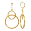 14K Scratch Finish Round Leverback Earrings