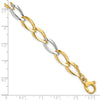 14K Two-tone Polished Fancy Link Bracelet