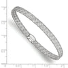 14K w/White RH-plating Fancy Stretch Bangle Bracelet