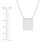 Plated Sterling Silver Engravable Rectangle Necklace