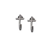 Sterling Silver CZ Curved Cross Stud Earrings