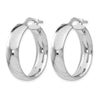 Sterling Silver RH-plated Polished Hinged Hoop Earrings
