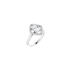 14K White 8x6 mm Oval Engagement Ring Mounting