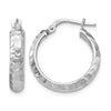 SS Radiant Essence Rhodium-plated Hinged Hoop Earrings