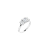 14K White 6x4 mm Emerald Engagement Ring Mounting