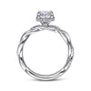 14K White Gold Oval Halo Diamond Engagement Ring