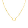 Bezel Diamond Ring Paper Clip Necklace