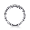 14K White Gold 11 Stone French Pavé Diamond Wedding Band