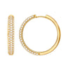 3 Row Diamond Pave Hoop Earrings (1-1/3tcw)