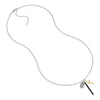 Sterling Silver Enamel Bar with Cross Mixed Charm Necklace