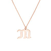Gothic Initial Pendant Necklace