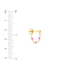 3 Beads Lt.Pink Enamel Front to Back Earrings