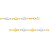 Two-Tone Polished and Diamond-Cut Bead Bracelet