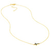 Black Enamel Sideways Cross Necklace