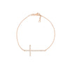 Plated Sterling Silver Long CZ Cross Bracelet