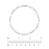 Sterling Silver 3.9mm Concave Figaro Chain with Lobster Lock