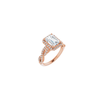 14K Rose 8x6 mm Emerald Engagement Ring Mounting