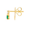 Emerald &amp; Diamond Stud Earrings (1/8tcw)