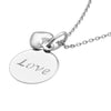 Sterling Silver Love Disk-Heart Necklace