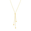 Triple Bead Dangle Lariat Necklace
