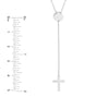 Cross Lariat Necklace with Disc