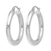 14K White Gold Polished Lightweight Hoop Earrings