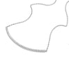 Sterling Silver Curved CZ Bar Adjustable Necklace